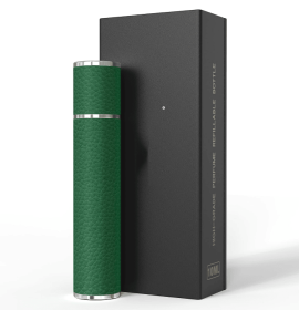 PSXCYB010green   10ml luxury perfume bottle, portable perfume bottle, magnetic suction leather leak-proof Refillable perfume bottle cologne spray