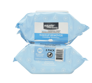 Equate Makeup Remover Cleansing Towelettes, 40 Count, 2 Pack