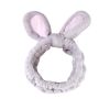Girl Korean simple plush cute rabbit ears head decoration face wash makeup knotted hair band collar