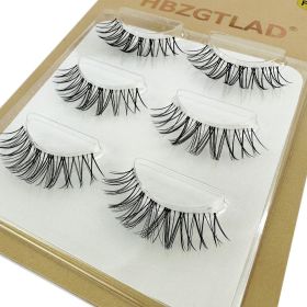 NEW Wholesale Mink Eyelashes 3pair lashes invisible band mink lashes reusable false eyelashes Makeup in Bulk (Color: 3pairsFK16)