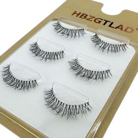 NEW Wholesale Mink Eyelashes 3pair lashes invisible band mink lashes reusable false eyelashes Makeup in Bulk (Color: 3pairs5d08)