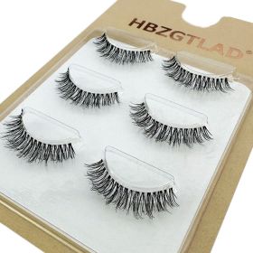 NEW Wholesale Mink Eyelashes 3pair lashes invisible band mink lashes reusable false eyelashes Makeup in Bulk (Color: 3pairs5d07)