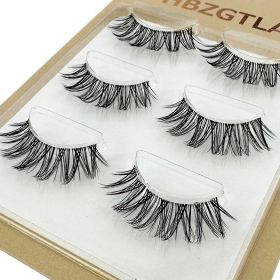 NEW Wholesale Mink Eyelashes 3pair lashes invisible band mink lashes reusable false eyelashes Makeup in Bulk (Color: 3pairsFa)