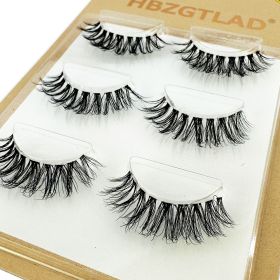 NEW Wholesale Mink Eyelashes 3pair lashes invisible band mink lashes reusable false eyelashes Makeup in Bulk (Color: 3pairs6d17)