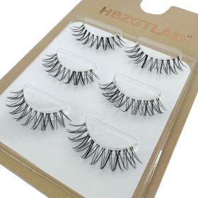 NEW Wholesale Mink Eyelashes 3pair lashes invisible band mink lashes reusable false eyelashes Makeup in Bulk (Color: 3pairs6d14)