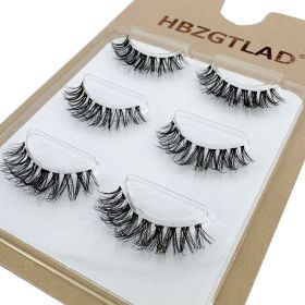 NEW Wholesale Mink Eyelashes 3pair lashes invisible band mink lashes reusable false eyelashes Makeup in Bulk (Color: 3pairs6d13)