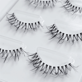 NEW Wholesale Mink Eyelashes 3pair lashes invisible band mink lashes reusable false eyelashes Makeup in Bulk (Color: 3pairs5d11)