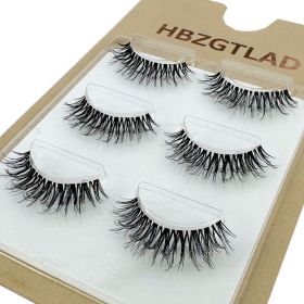 NEW Wholesale Mink Eyelashes 3pair lashes invisible band mink lashes reusable false eyelashes Makeup in Bulk (Color: 3pairs5d06)