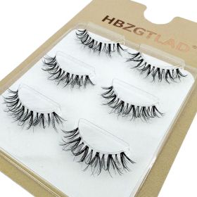 NEW Wholesale Mink Eyelashes 3pair lashes invisible band mink lashes reusable false eyelashes Makeup in Bulk (Color: 3pairs5d05)
