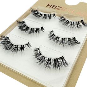 NEW Wholesale Mink Eyelashes 3pair lashes invisible band mink lashes reusable false eyelashes Makeup in Bulk (Color: 3pairsTi)