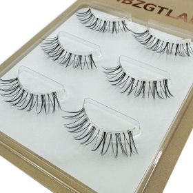 NEW Wholesale Mink Eyelashes 3pair lashes invisible band mink lashes reusable false eyelashes Makeup in Bulk (Color: 3pairs58)