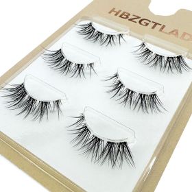 NEW Wholesale Mink Eyelashes 3pair lashes invisible band mink lashes reusable false eyelashes Makeup in Bulk (Color: 3pairsC21)