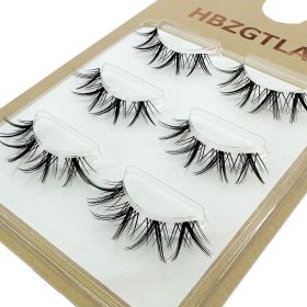 NEW Wholesale Mink Eyelashes 3pair lashes invisible band mink lashes reusable false eyelashes Makeup in Bulk (Color: 3pairs29)