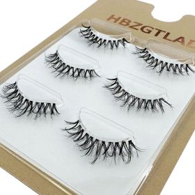 NEW Wholesale Mink Eyelashes 3pair lashes invisible band mink lashes reusable false eyelashes Makeup in Bulk (Color: 3pairs6d11)