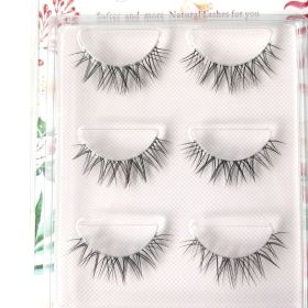 NEW Wholesale Mink Eyelashes 3pair lashes invisible band mink lashes reusable false eyelashes Makeup in Bulk (Color: 3pairsKL03)