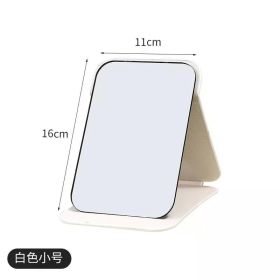 Folding Makeup Mirror High-quality Portable Desktop Makeup Mirror Single-side Creative Women Solid Color Standing Makeup Mirror (Color: white-S)