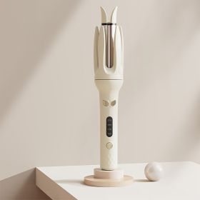 Automatic Hair Curler 28mm Negative Ions Electric Ceramic Curling Hair Stick Rotating Curl Waves Anti-Tangle Curling Iron Styler (Plug Type: EU, Color: Yellow)