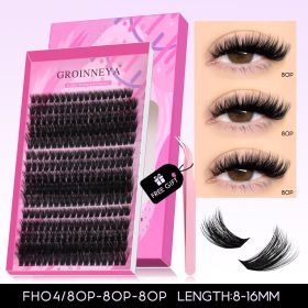 GROINNEYA Fluffy Lash Clusters Kit Thick 60-100D Volume Eyelash Clusters Wispy Individual Lashes Cluster Eyelash Extensions DIY (Color: FH04 Kit)