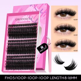 GROINNEYA Fluffy Lash Clusters Kit Thick 60-100D Volume Eyelash Clusters Wispy Individual Lashes Cluster Eyelash Extensions DIY (Color: FH05 Kit)