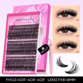 GROINNEYA Fluffy Lash Clusters Kit Thick 60-100D Volume Eyelash Clusters Wispy Individual Lashes Cluster Eyelash Extensions DIY (Color: FH02 Kit)
