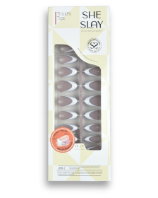 SheSlay TickFit Tips â€“ 140pcs Multi-Shape French Press-On Nails | Clear, Nude, Pink Collection (Nail shape: Almond, Color: Duskrose)
