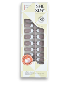 SheSlay TickFit Tips â€“ 140pcs Multi-Shape French Press-On Nails | Clear, Nude, Pink Collection (Nail shape: Square, Color: Duskrose)