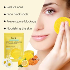 Hoygi Turmeric Acid Cleansing Pad Facial Skin Pore Cleansing, Makeup Remover Gentle Exfoliating Cleansing Pad (Quantity: 1pc)