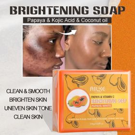 AILKE Skin Brightening Soap -Organic Papaya Soap For Radiant Skin, Clean Stains, Improves Dull Skin, Face & Body & Hands (Smell: Pack of 1)