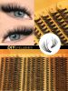 GROINNEYA Fluffy Lash Clusters Kit Thick 60-100D Volume Eyelash Clusters Wispy Individual Lashes Cluster Eyelash Extensions DIY