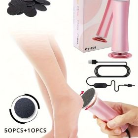 Electric Foot Protection Machine, 60 Pieces Of Sandpaper, Adjustable Speed To Change Sandpaper, Foot Care For Men, Women And Barefoot Walkers, Remove (Color: Pink)