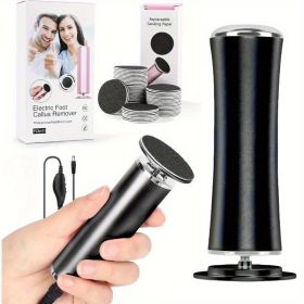 Electric Foot Protection Machine, 60 Pieces Of Sandpaper, Adjustable Speed To Change Sandpaper, Foot Care For Men, Women And Barefoot Walkers, Remove (Color: Black)